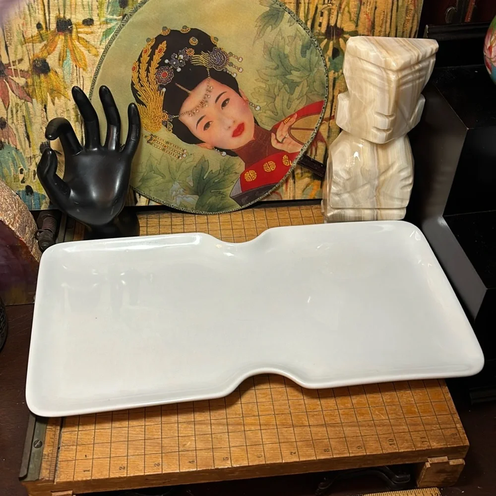 Pier 1 White Porcelain Serving Tray 14.75”Lx7.5”Wx7/8”H EUC Meat Cheese - Picture 3 of 12